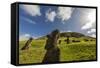 Moai Sculptures in Various Stages of Completion at Rano Raraku-Michael Nolan-Framed Stretched Canvas