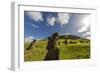 Moai Sculptures in Various Stages of Completion at Rano Raraku-Michael Nolan-Framed Photographic Print