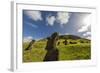 Moai Sculptures in Various Stages of Completion at Rano Raraku-Michael Nolan-Framed Photographic Print