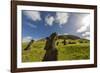 Moai Sculptures in Various Stages of Completion at Rano Raraku-Michael Nolan-Framed Photographic Print