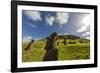 Moai Sculptures in Various Stages of Completion at Rano Raraku-Michael Nolan-Framed Photographic Print