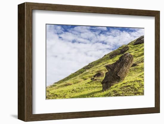 Moai Sculptures in Various Stages of Completion at Rano Raraku-Michael Nolan-Framed Photographic Print