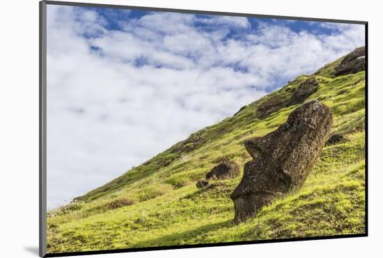 Moai Sculptures in Various Stages of Completion at Rano Raraku-Michael Nolan-Mounted Photographic Print