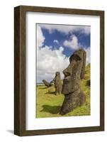 Moai Sculptures in Various Stages of Completion at Rano Raraku-Michael Nolan-Framed Photographic Print