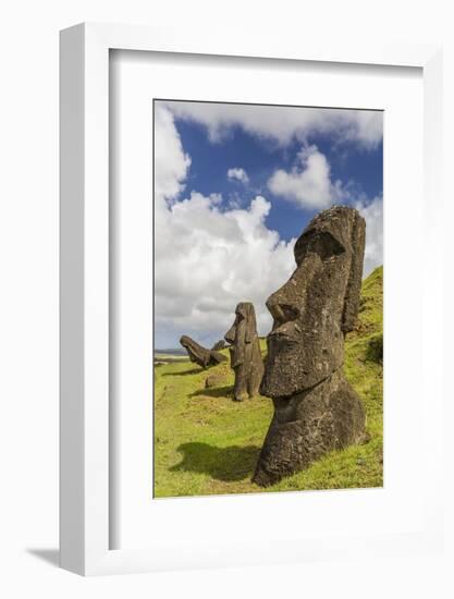 Moai Sculptures in Various Stages of Completion at Rano Raraku-Michael Nolan-Framed Photographic Print