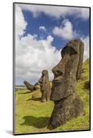 Moai Sculptures in Various Stages of Completion at Rano Raraku-Michael Nolan-Mounted Photographic Print