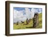 Moai Sculptures in Various Stages of Completion at Rano Raraku-Michael Nolan-Framed Photographic Print