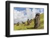 Moai Sculptures in Various Stages of Completion at Rano Raraku-Michael Nolan-Framed Photographic Print