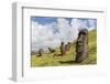 Moai Sculptures in Various Stages of Completion at Rano Raraku-Michael Nolan-Framed Photographic Print