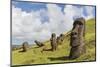 Moai Sculptures in Various Stages of Completion at Rano Raraku-Michael Nolan-Mounted Photographic Print