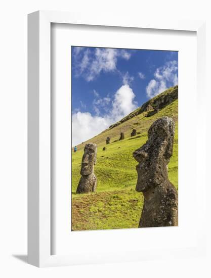 Moai Sculptures in Various Stages of Completion at Rano Raraku-Michael Nolan-Framed Photographic Print