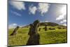 Moai Sculptures in Various Stages of Completion at Rano Raraku-Michael Nolan-Mounted Photographic Print