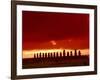 Moai Silhouette, Ahu Tongariki, Easter Island, Chile-Keren Su-Framed Photographic Print