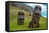 Moai Standing in Easter Island , Chile - South America-ESB Professional-Framed Stretched Canvas