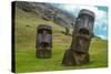 Moai Standing in Easter Island , Chile - South America-ESB Professional-Stretched Canvas