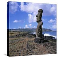 Moai Statue, Ahu Akapu, Easter Island, UNESCO World Heritage Site, Chile, South America-Geoff Renner-Stretched Canvas