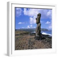 Moai Statue, Ahu Akapu, Easter Island, UNESCO World Heritage Site, Chile, South America-Geoff Renner-Framed Photographic Print