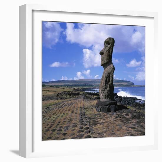 Moai Statue, Ahu Akapu, Easter Island, UNESCO World Heritage Site, Chile, South America-Geoff Renner-Framed Photographic Print