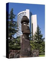 Moai Statue in Central Santiago, Chile, South America-Gavin Hellier-Stretched Canvas