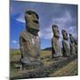 Moai Statues, Ahu Akivi, Easter Island, UNESCO World Heritage Site, Chile, Pacific-Geoff Renner-Mounted Photographic Print