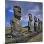 Moai Statues, Ahu Akivi, Easter Island, UNESCO World Heritage Site, Chile, Pacific-Geoff Renner-Mounted Photographic Print