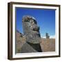 Moai Statues Carved from Crater Walls, Easter Island, Chile-Geoff Renner-Framed Photographic Print