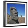 Moai Statues Carved from Crater Walls, Easter Island, Chile-Geoff Renner-Framed Photographic Print