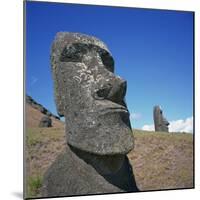 Moai Statues Carved from Crater Walls, Easter Island, Chile-Geoff Renner-Mounted Photographic Print