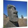 Moai Statues Carved from Crater Walls, Easter Island, Chile-Geoff Renner-Mounted Photographic Print