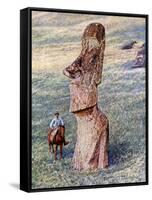 Moai Statues, Easter Island, Chile, 1933-1934-null-Framed Stretched Canvas