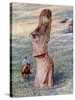 Moai Statues, Easter Island, Chile, 1933-1934-null-Stretched Canvas