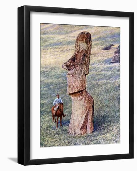 Moai Statues, Easter Island, Chile, 1933-1934-null-Framed Giclee Print
