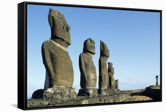 Moai-null-Framed Stretched Canvas