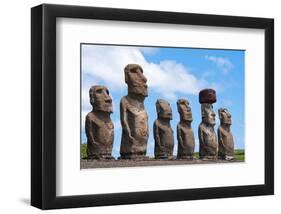 Moais Tongariki Easter Island-null-Framed Art Print