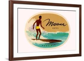 Moana Hotel Luggage Label-null-Framed Art Print