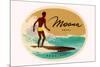 Moana Hotel Luggage Label-null-Mounted Art Print