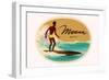 Moana Hotel Luggage Label-null-Framed Art Print