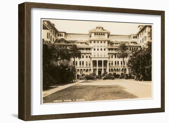 Moana Hotel, Waikiki, Hawaii-null-Framed Art Print