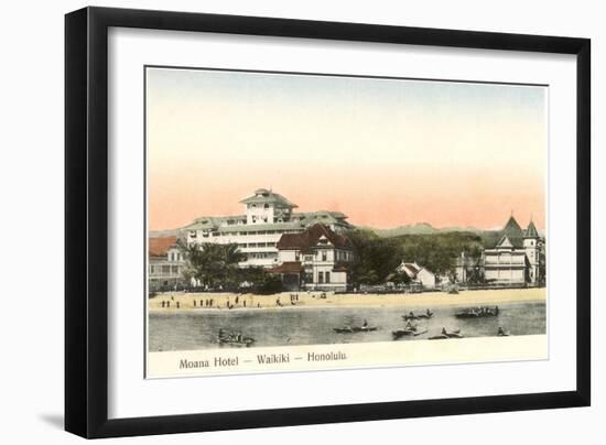 Moana Hotel, Waikiki, Hawaii-null-Framed Art Print