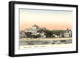 Moana Hotel, Waikiki, Hawaii-null-Framed Art Print