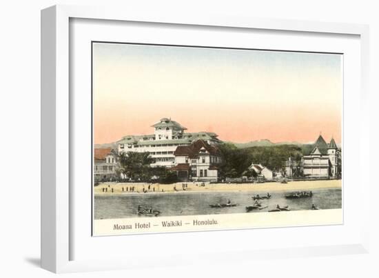 Moana Hotel, Waikiki, Hawaii-null-Framed Art Print