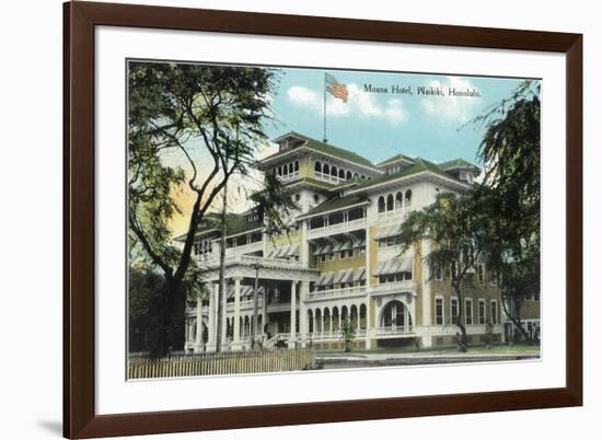 Moana Hotel, Waikiki, Hawaii-null-Framed Premium Giclee Print