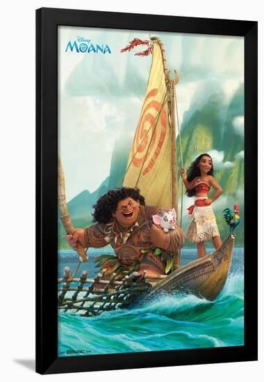 Moana- Sailing Along-null-Framed Poster