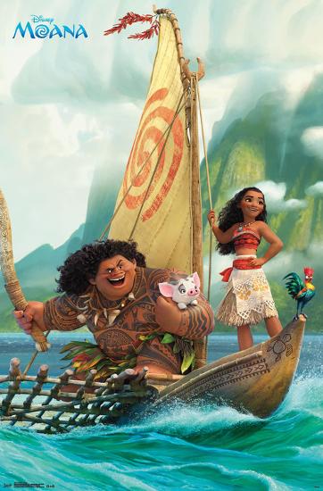 Moana- Sailing Along-null-Lamina Framed Poster