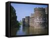 Moat and Outer Curtain Wall at Beaumaris Castle-Nigel Blythe-Framed Stretched Canvas