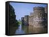 Moat and Outer Curtain Wall at Beaumaris Castle-Nigel Blythe-Framed Stretched Canvas