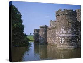 Moat and Outer Curtain Wall at Beaumaris Castle-Nigel Blythe-Stretched Canvas