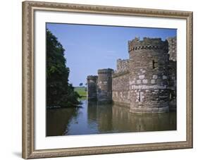 Moat and Outer Curtain Wall at Beaumaris Castle-Nigel Blythe-Framed Photographic Print