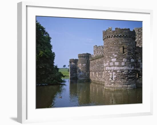 Moat and Outer Curtain Wall at Beaumaris Castle-Nigel Blythe-Framed Photographic Print