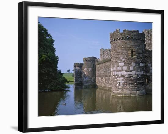 Moat and Outer Curtain Wall at Beaumaris Castle-Nigel Blythe-Framed Photographic Print